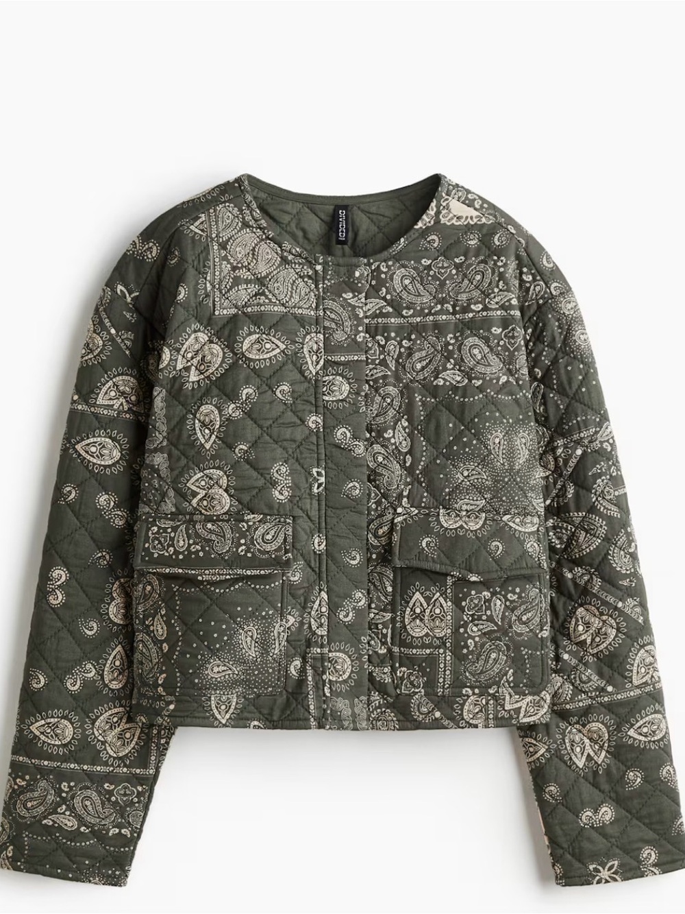 H&M Quilted Bandana-Print Jacket